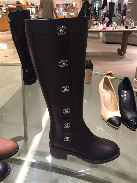 saks chanel boots|chanel leather boot with heel.